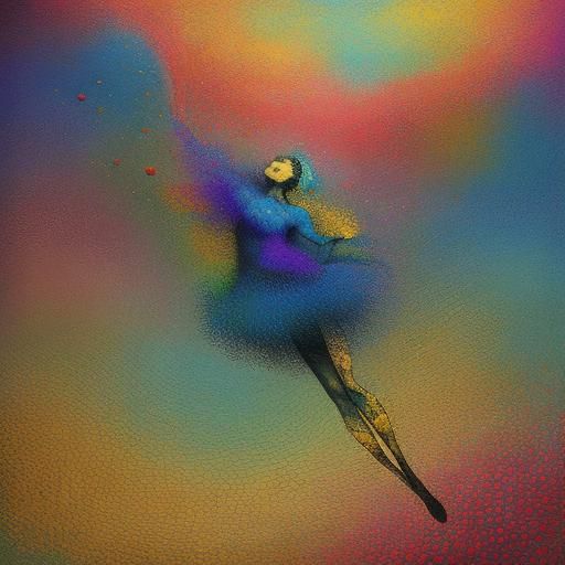 Surreal Pointillist Fart Scene in Pastel Colors