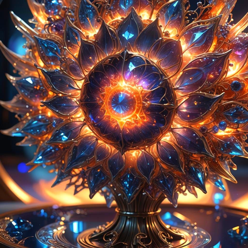 Crystal Supernova Lamp in Vibrant Matte Style