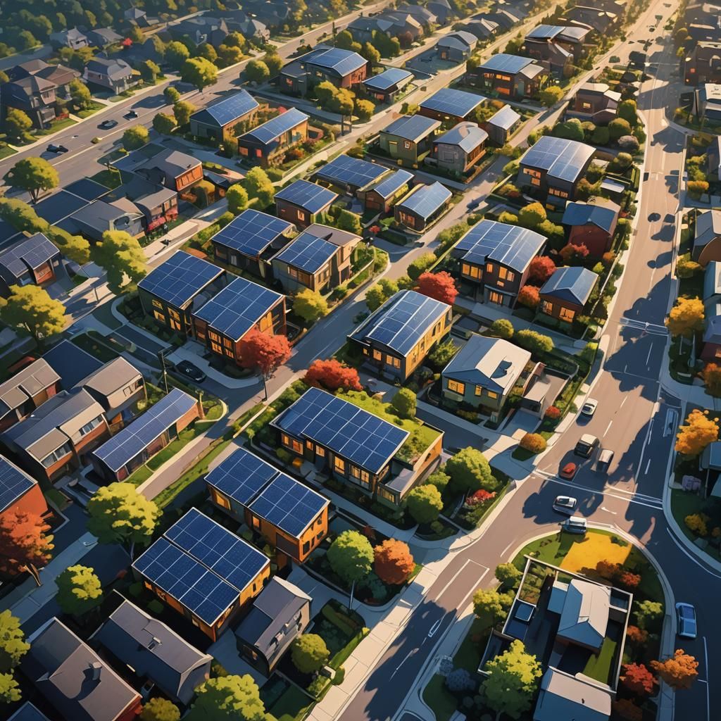 Futuristic Suburban Neighborhood Concept Art