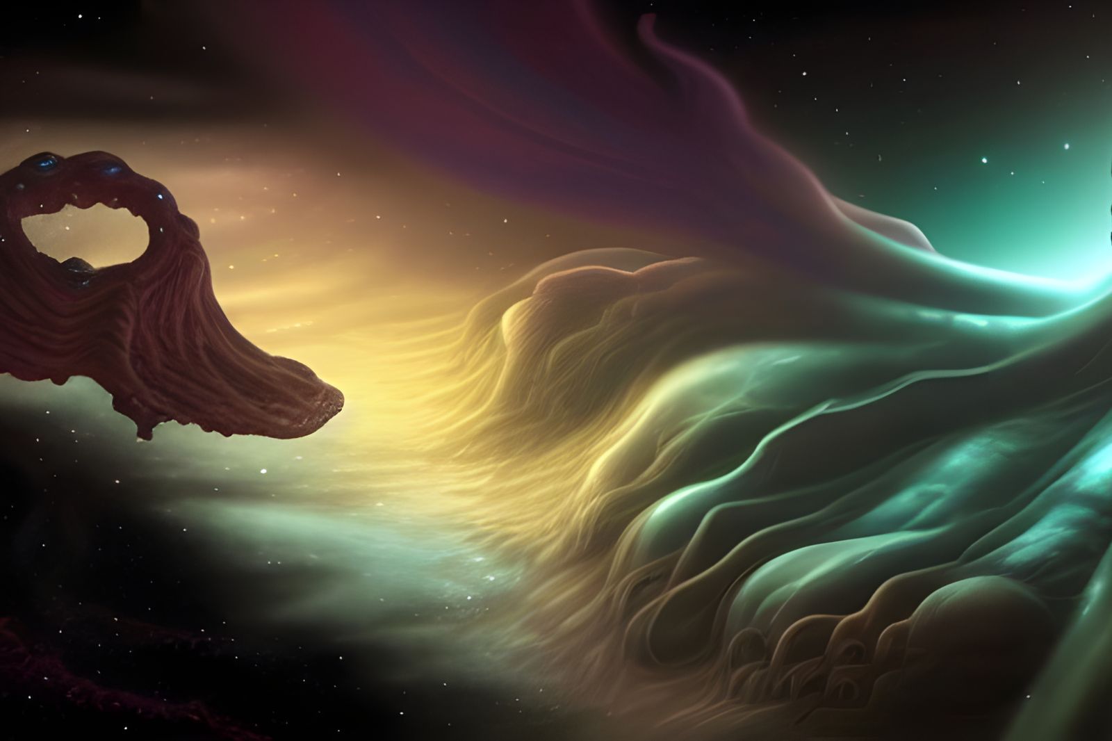 Cosmic Horror Leviathan in Dying Star Galaxy