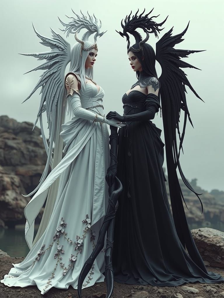 Gothic Goddesses of Light and Dark in Unreal Engine