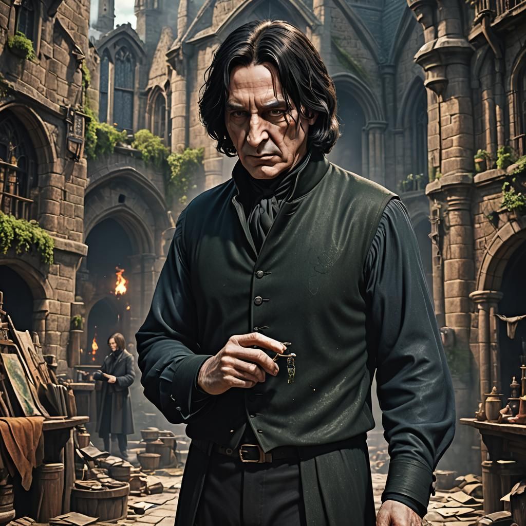 Mystical Portrait of Severus Snape in Midnight Splendor