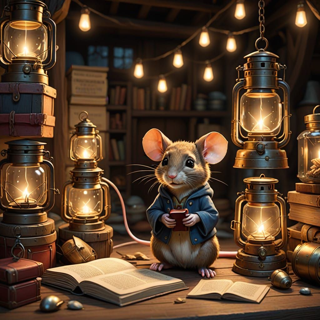 A Cozy Burrow Scene in Whimsical, Storybook Style