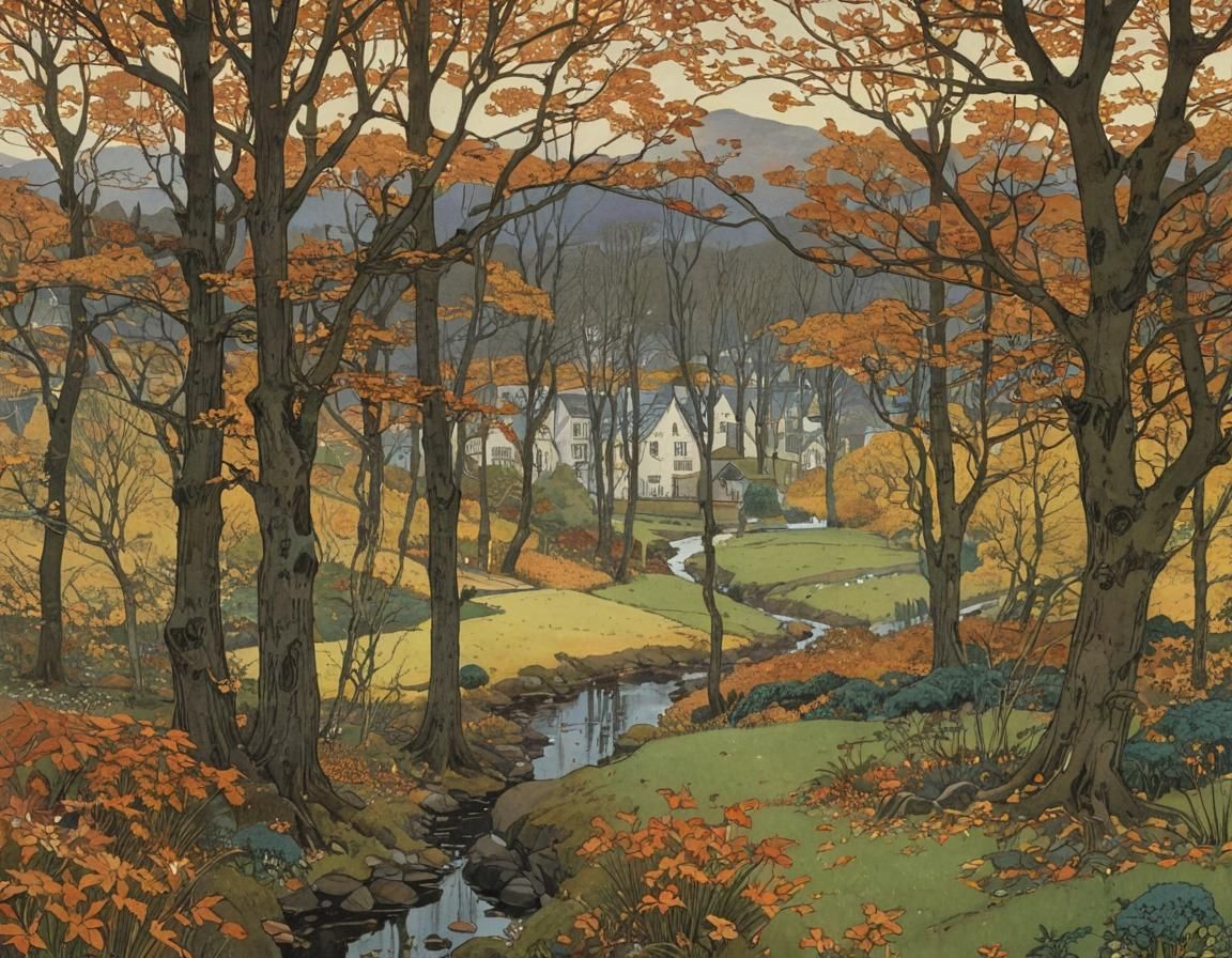 Scottish Autumn Landscape Shines in Evening Light