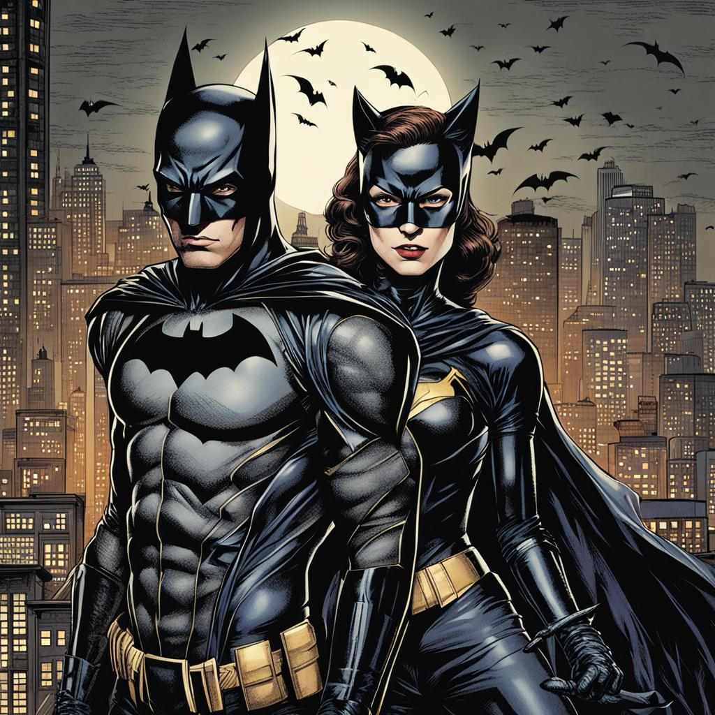 Batman and Catwoman Comic Book Characters