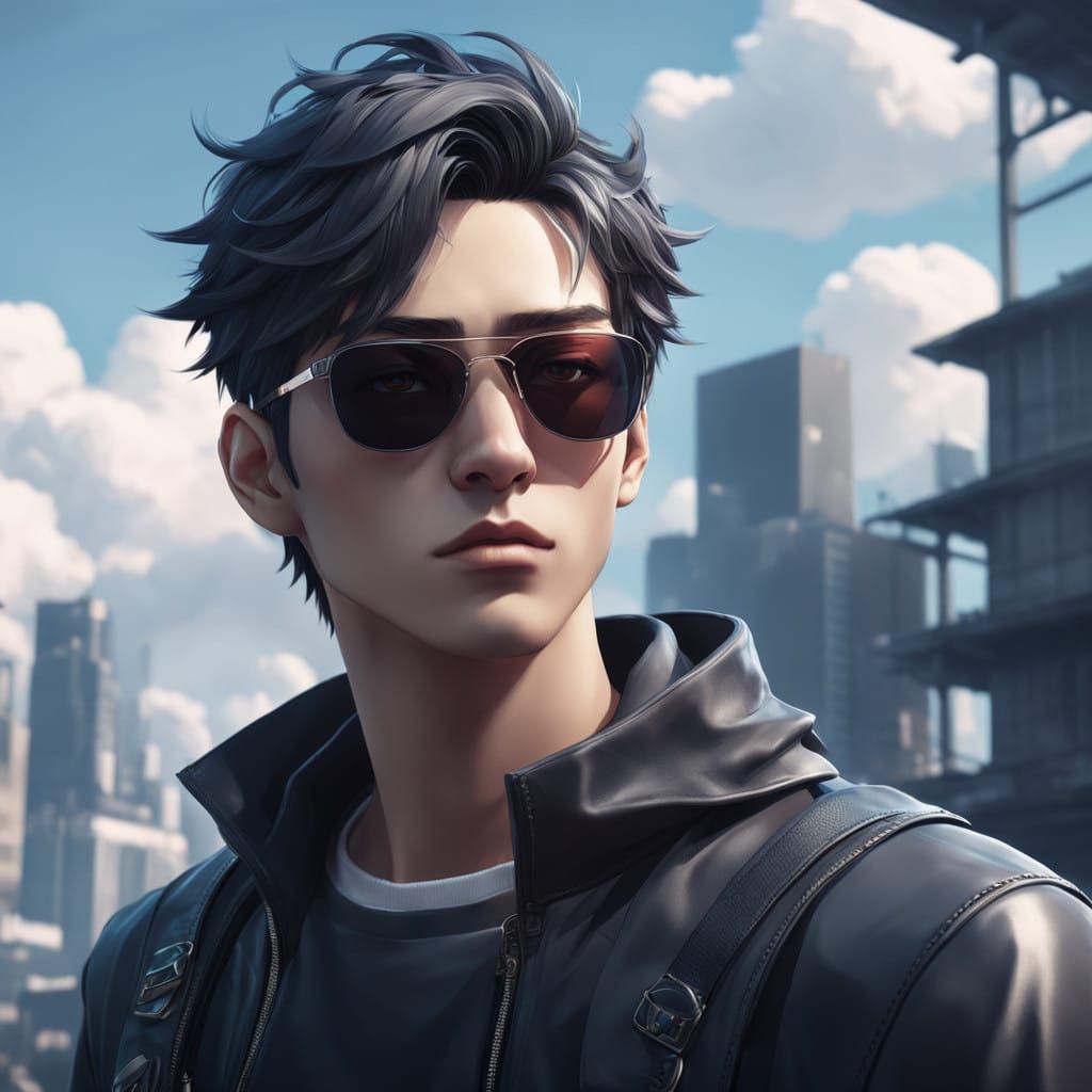 Mysterious Sigma Boy in Modern Sunglasses