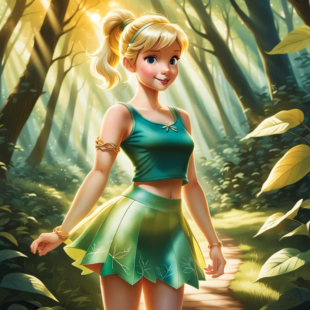 Tinkerbell as Modern Disney Princess in Forest Glade