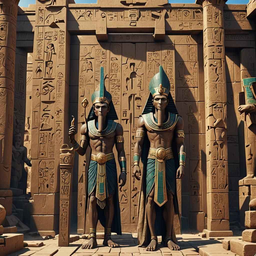 God Thoth at Karnak Temple: Fantasy Concept Art