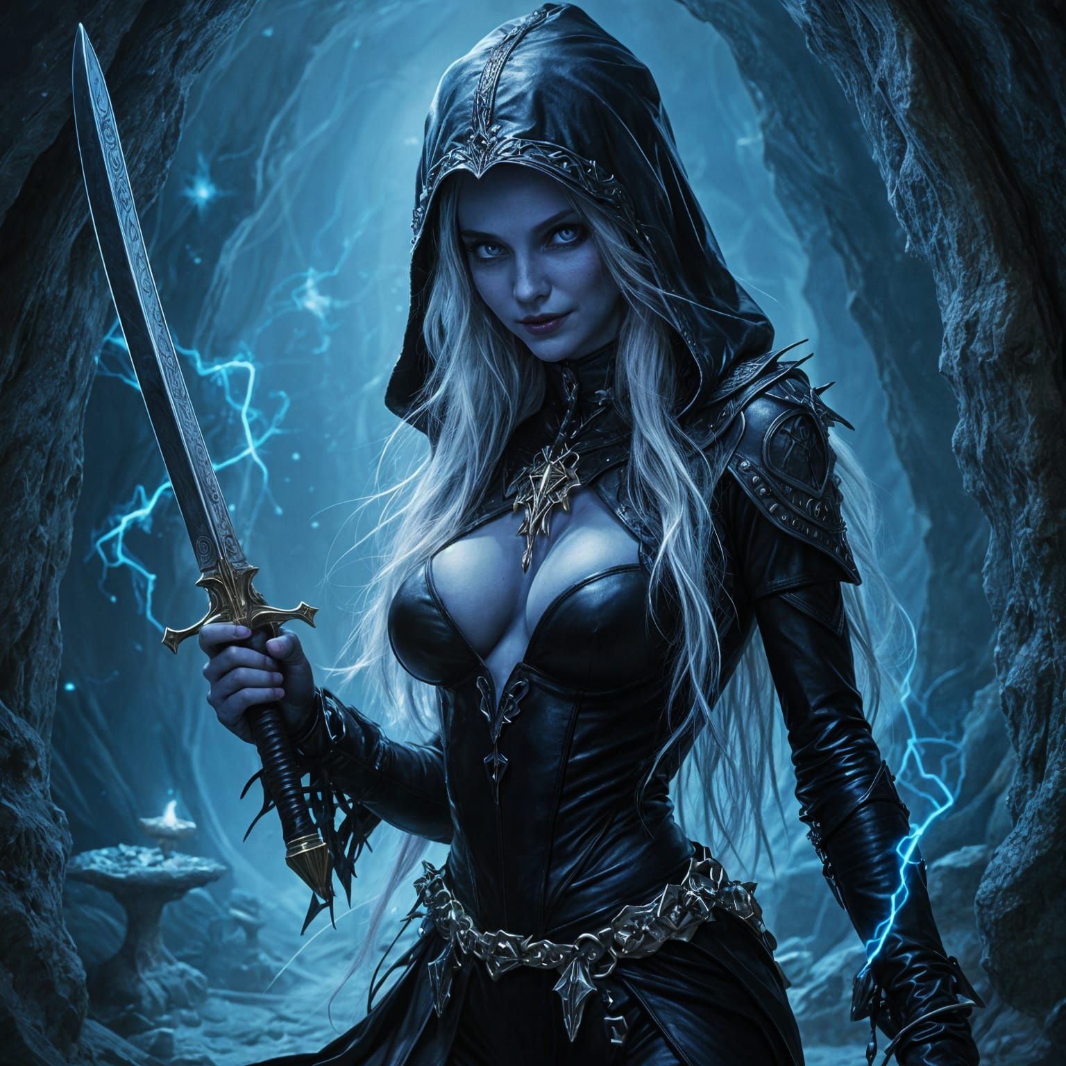 Drow Assassin with Scimitars in D&D Style