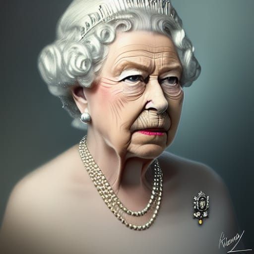 Detailed Portrait of Queen Elizabeth II
