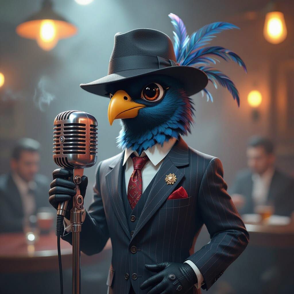 Chatot Crooner in 1960s Jazz Club