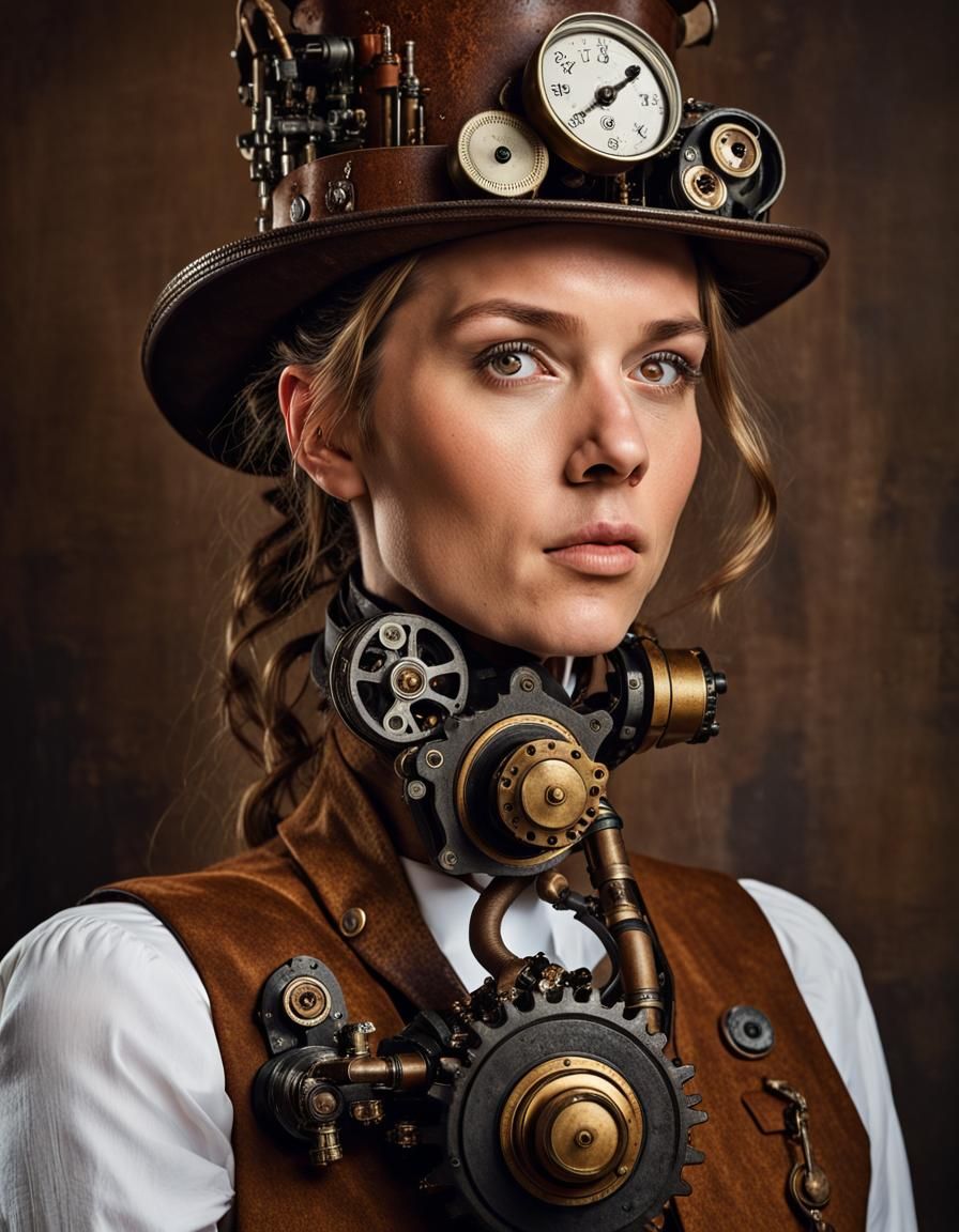 Steampunk Cyborg Portrait in Studio Lighting
