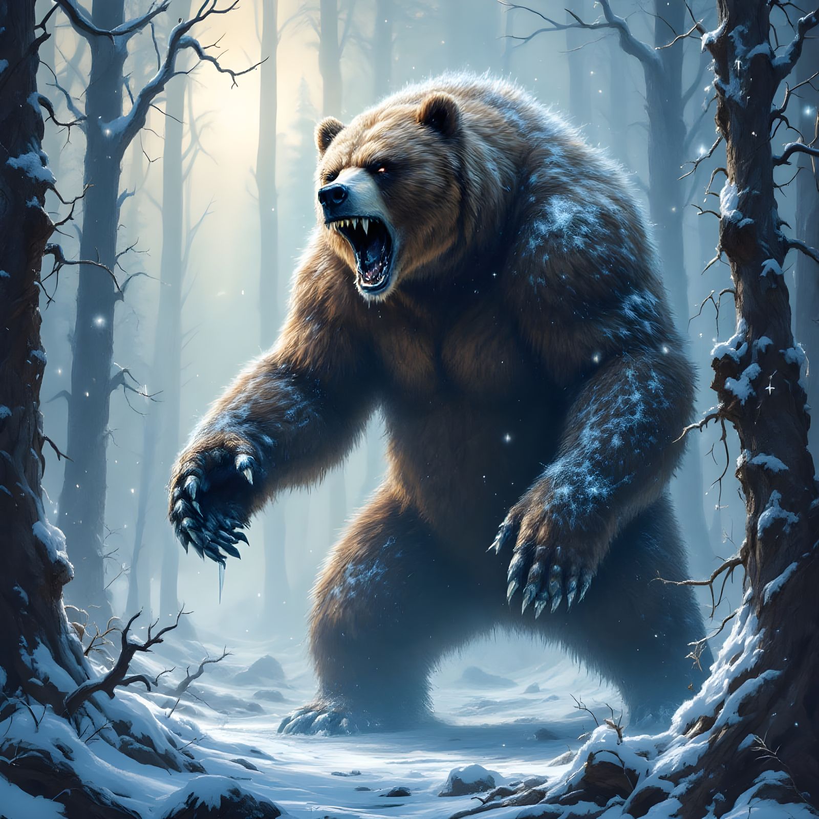 Frozen Fury in Dark Fantasy Style