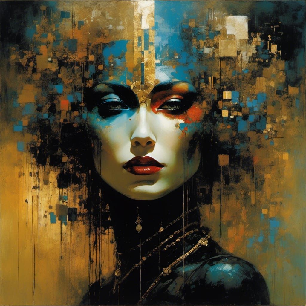 Necropunk Queen: Glitch Art Portrait