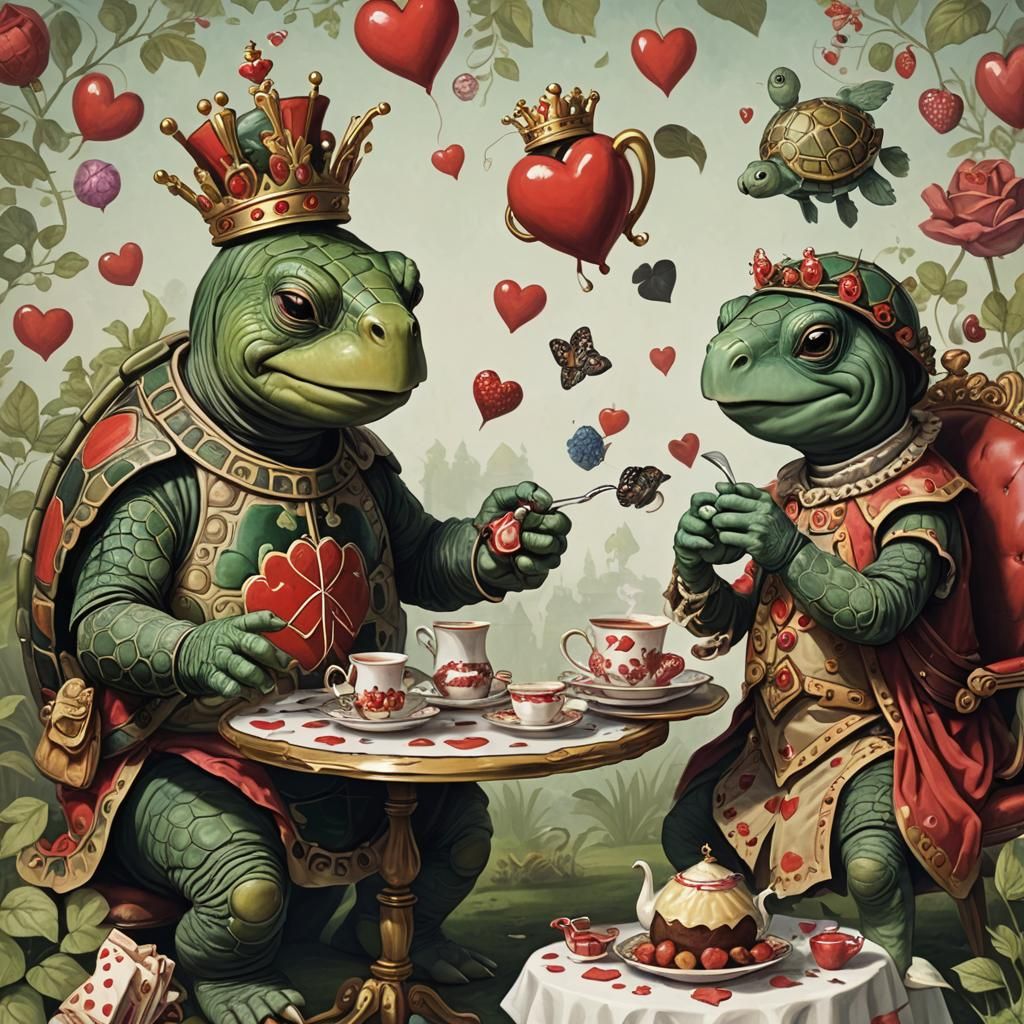 Turtle and Queen of Hearts Tea Party