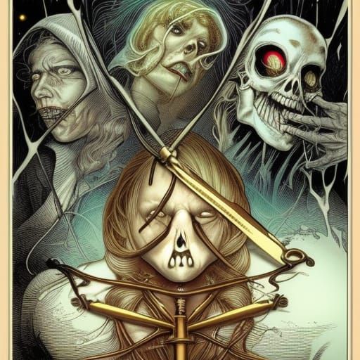 Horror Scrimshaw Key in Comic Book Style