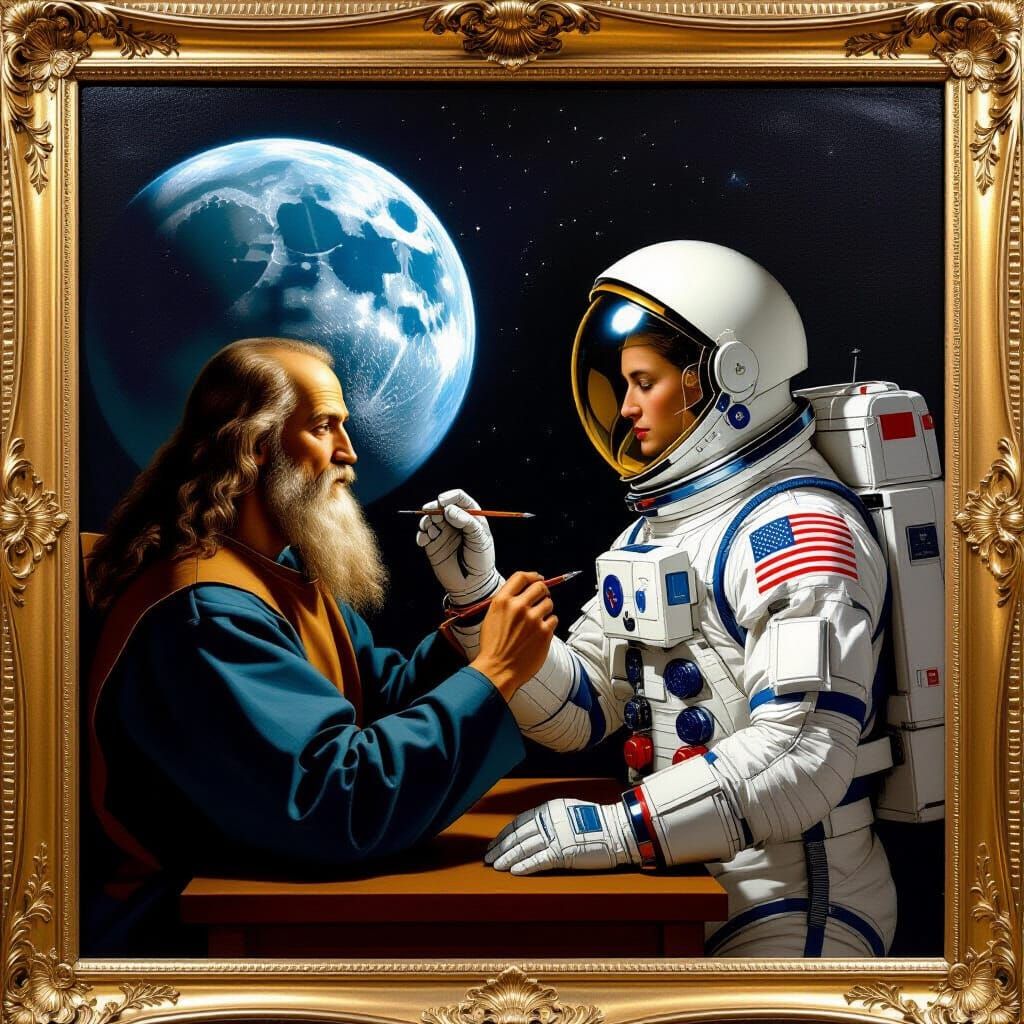 Da Vinci Paints Astronaut's Lunar Mission Portrait