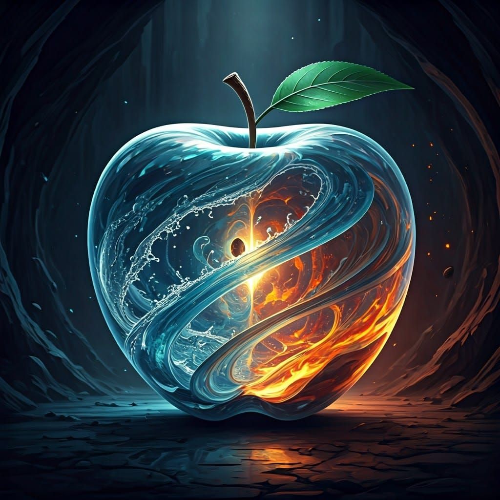 Ethereal Apple Born from Elemental Harmony