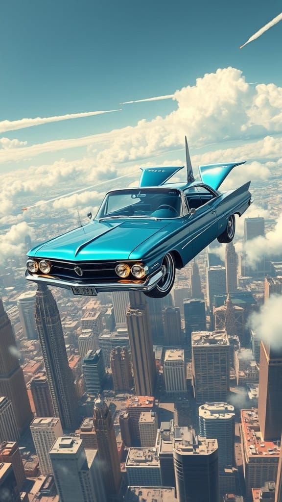 Luxury Car Transforms into Flying Machine in Futuristic Metr...