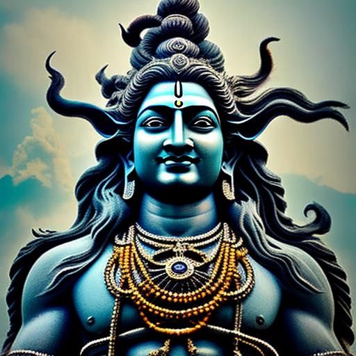lord shiva with mesmerizing face and traditional attire