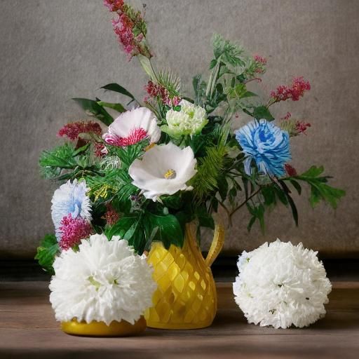 Floral Ikebana Still Life in Warm Light