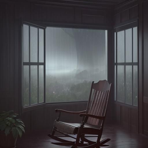 Dusk Window Seat with Rocking Chair: Matte Painting