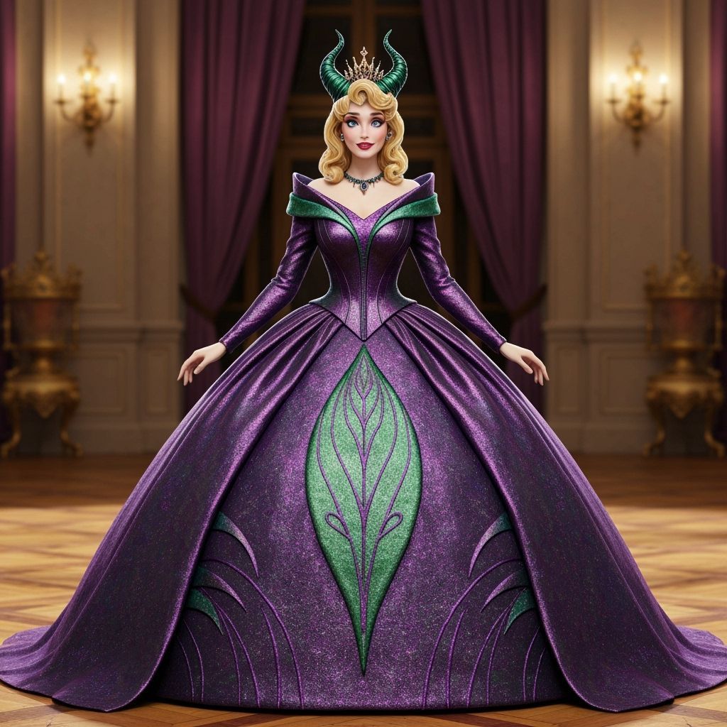 Princess Aurora in Maleficent-Themed Gown in Ballroom