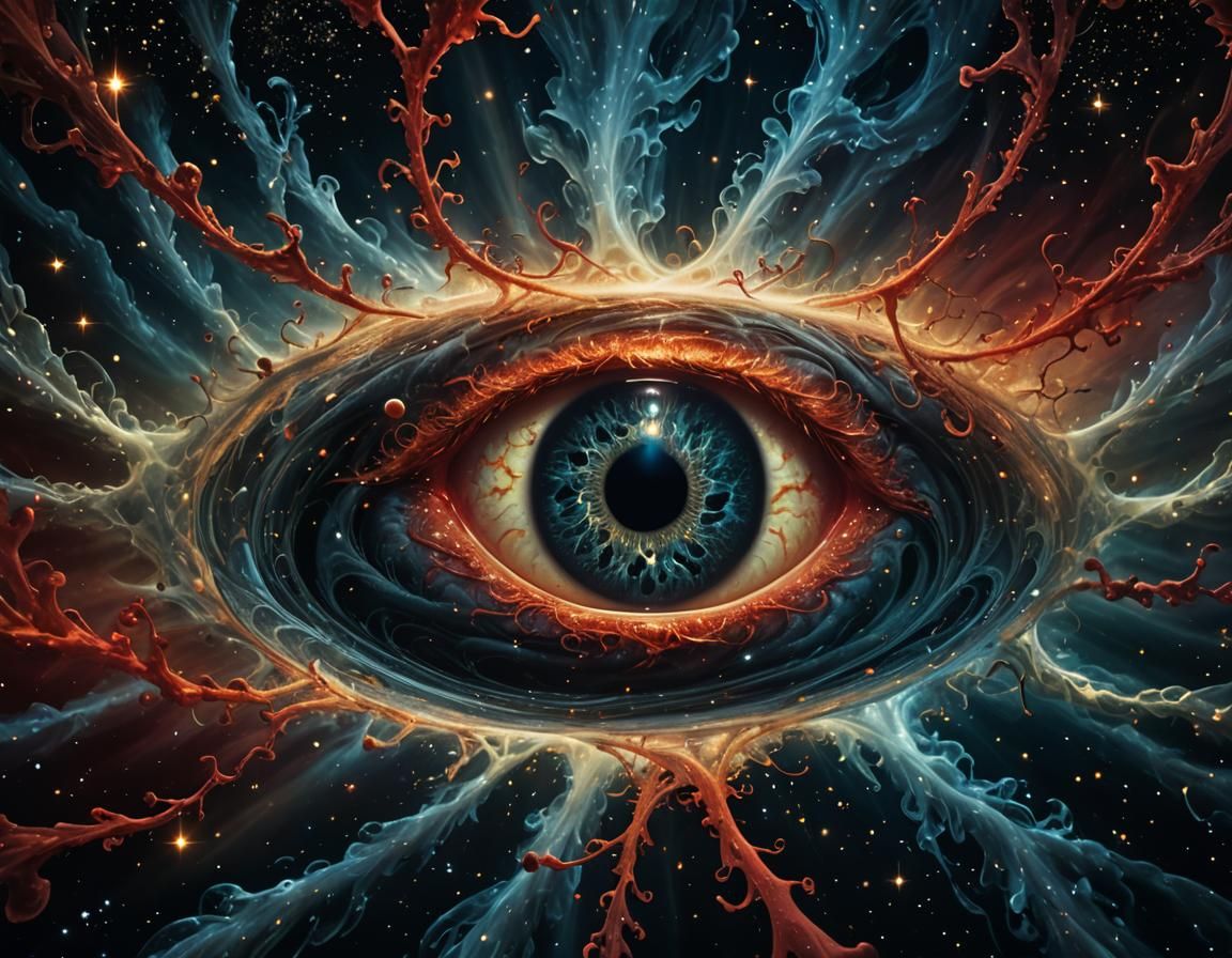 Surreal Amorphous Entity Overlooking Cosmic Reality