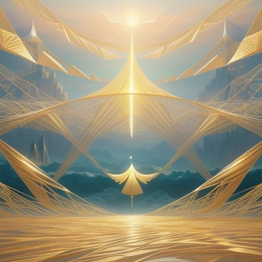 Oracle Travelers on Honeycomb Bridge in Anime Style