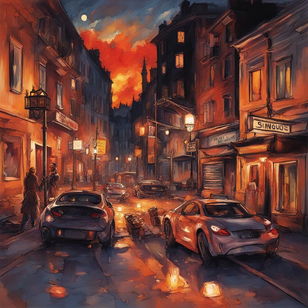Night on Fire: A Blazing Sky