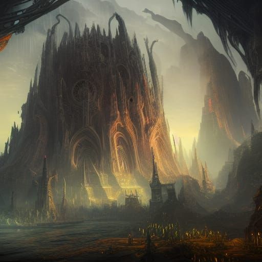 Detailed Matte Painting of Vecna in Deep Color