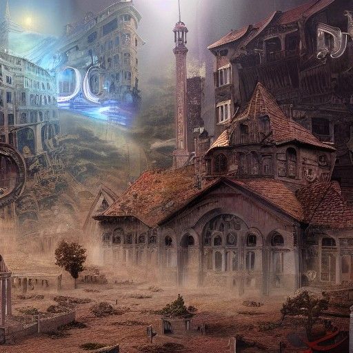 Cinematic Time Warp in Matte Painting Style