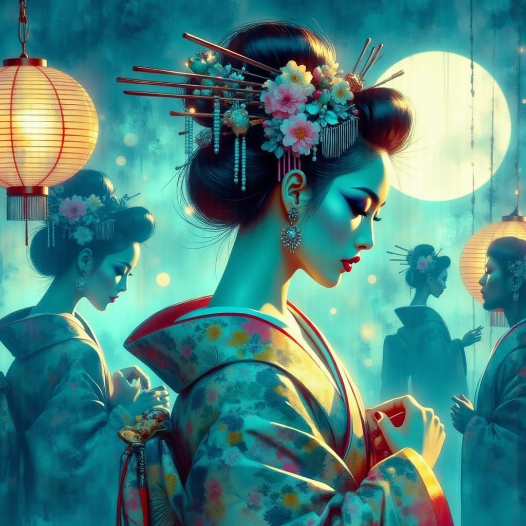 Contemplative Figure Overlooking Horizon in Manga Style