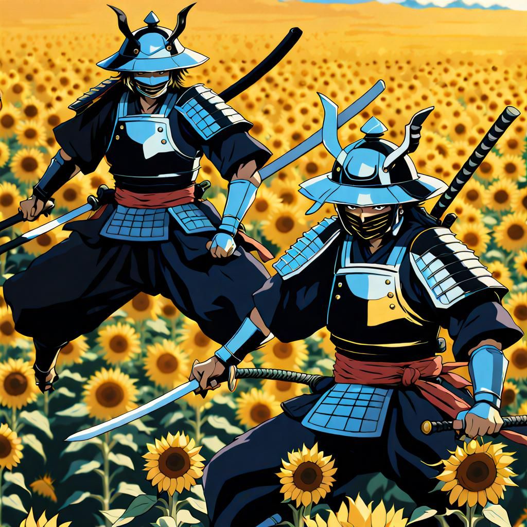Samurai Duel in Sunflower Field: Anime Key Visual