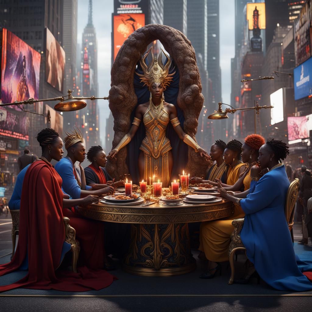 Afrocentric Gods Meeting in Times Square