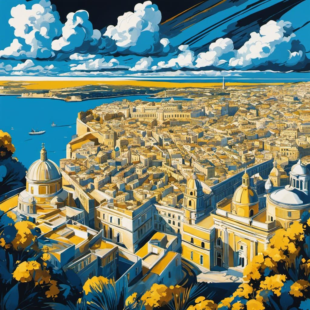 Valletta Malta Poster Art: Aerial View