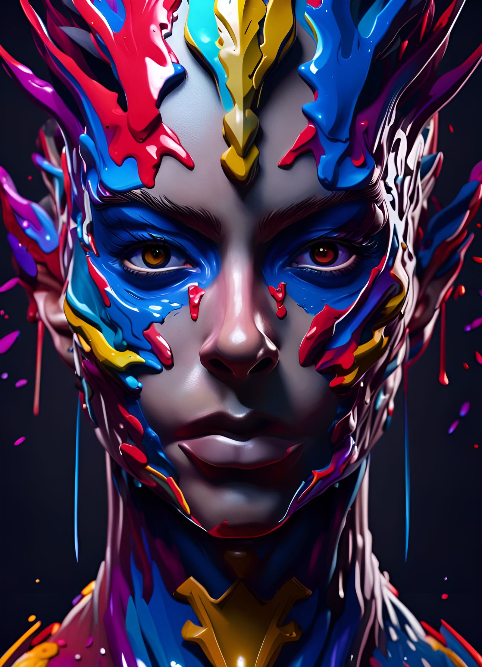 Hyperdetailed Portrait in Stark Contrast, Unreal Engine 5