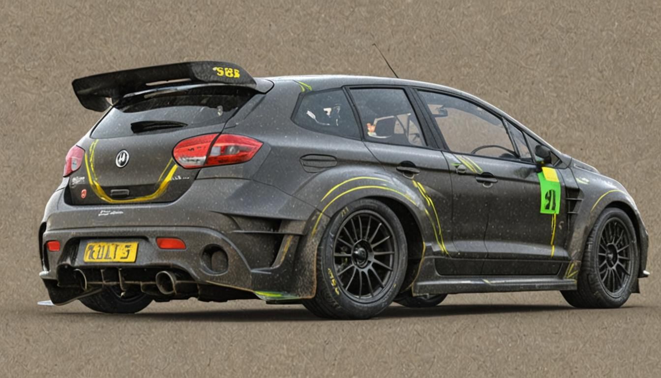 Photorealistic Rally Hatchback Car with Livery