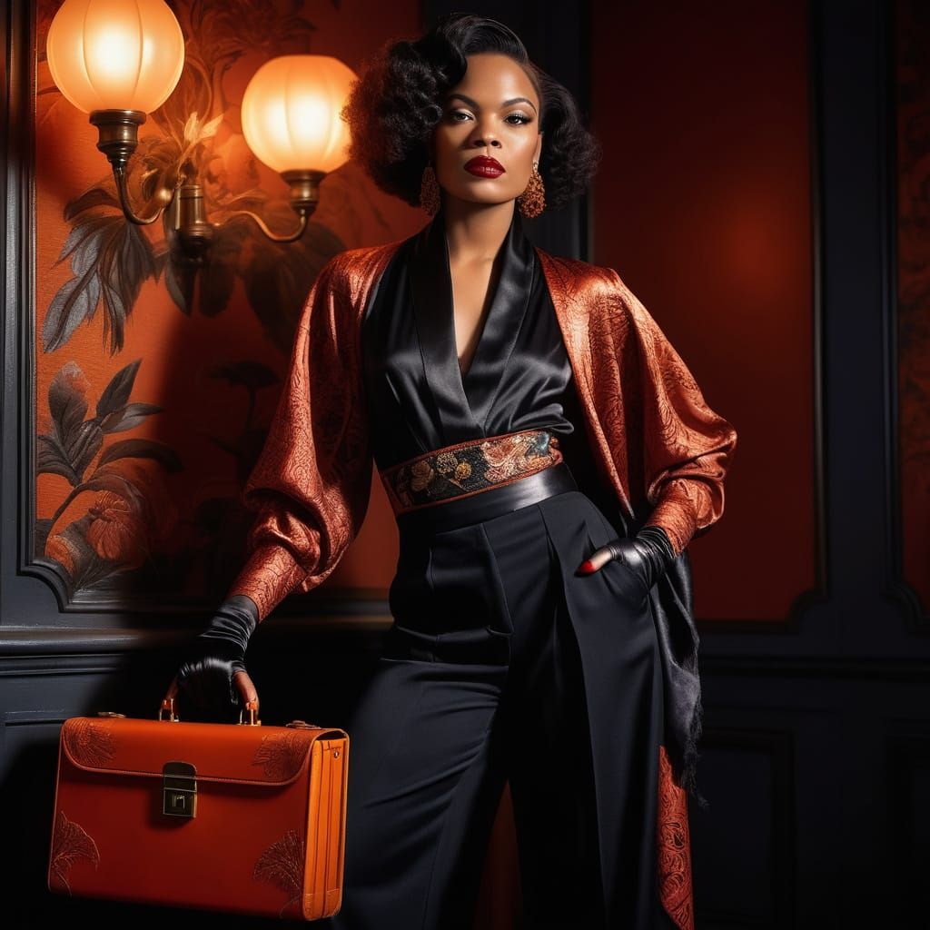 Glamorous Trans Femme in Art Deco Elegance