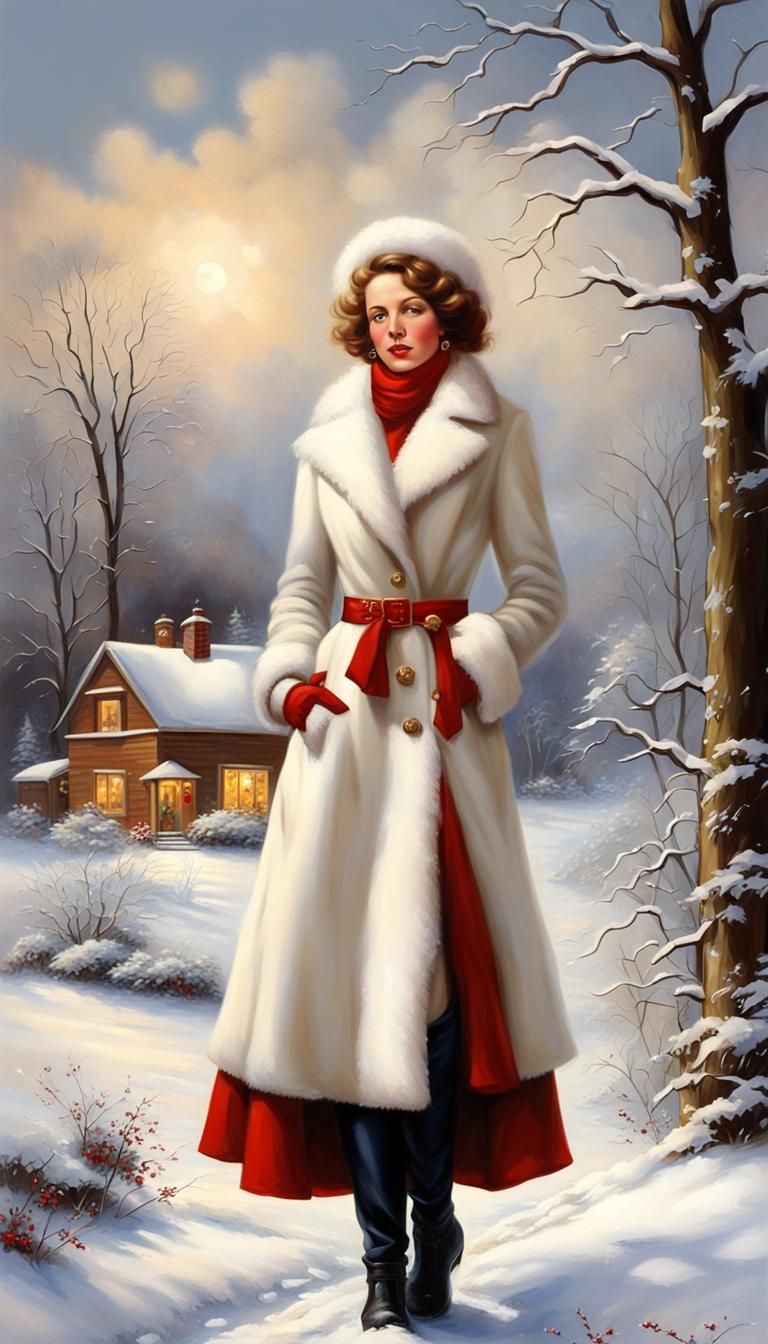 Country Style White Christmas in a Winter Wonderland of Snow