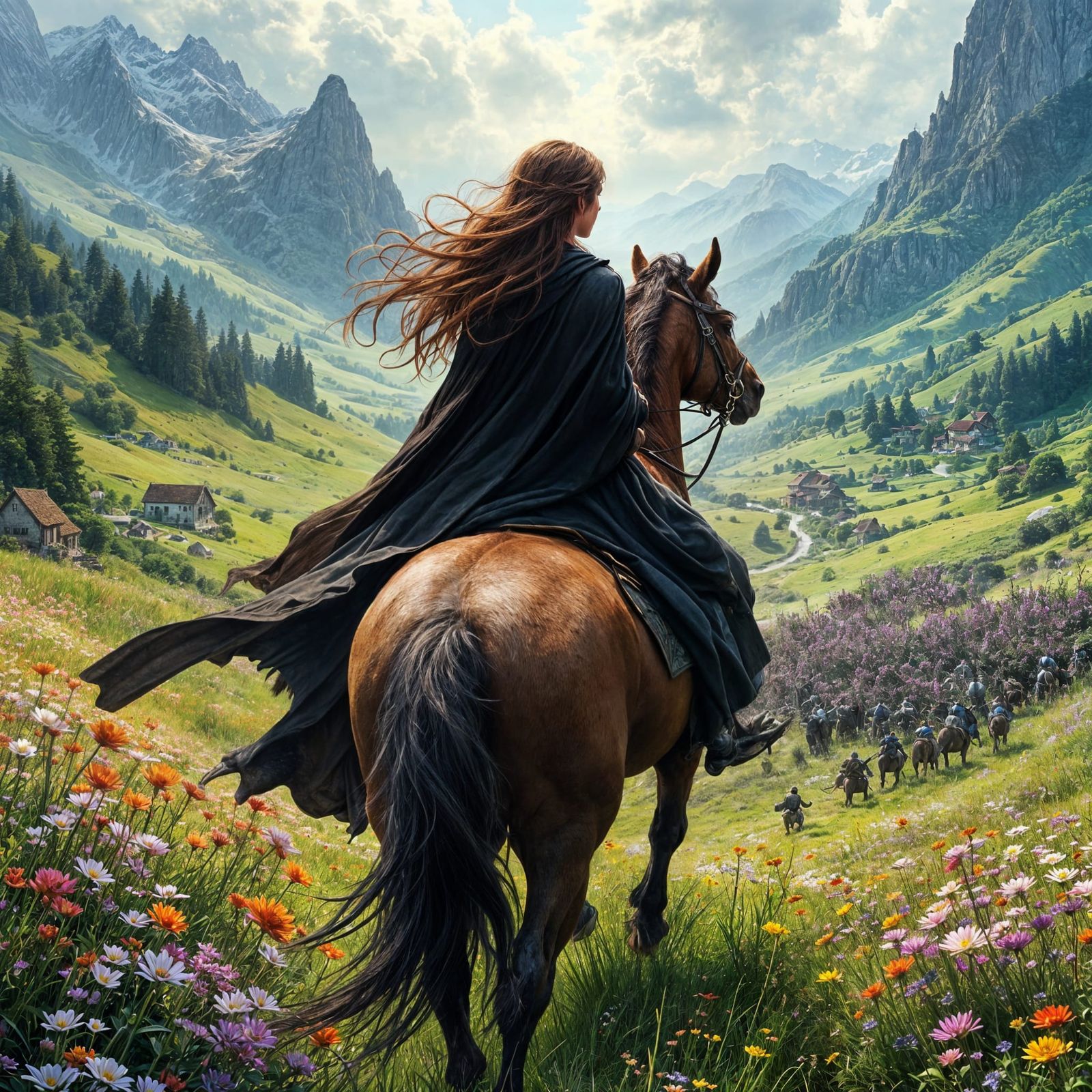 Majestic Wizardess Rides into Battle in Enchanted Valley