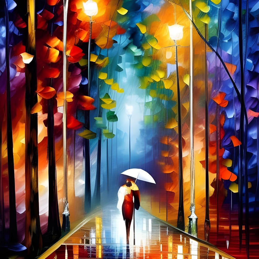 Melancholy Beauty Awaits, in Impressionist Style