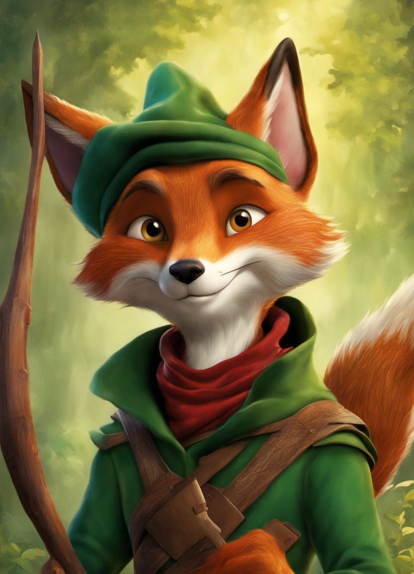 Hyperrealistic Robin Hood Fox Animation Art