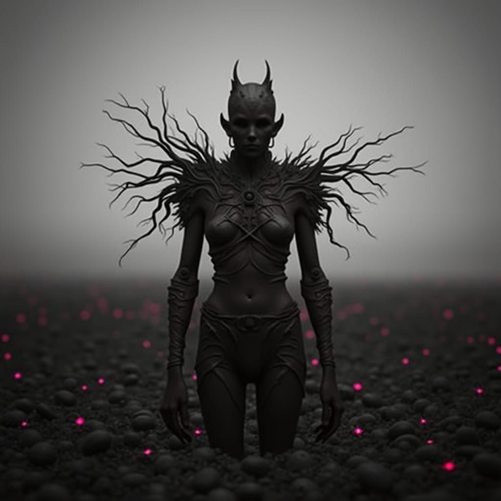 Surreal Medieval Cats Amidst Neon Vines and Flowers in a Dre...