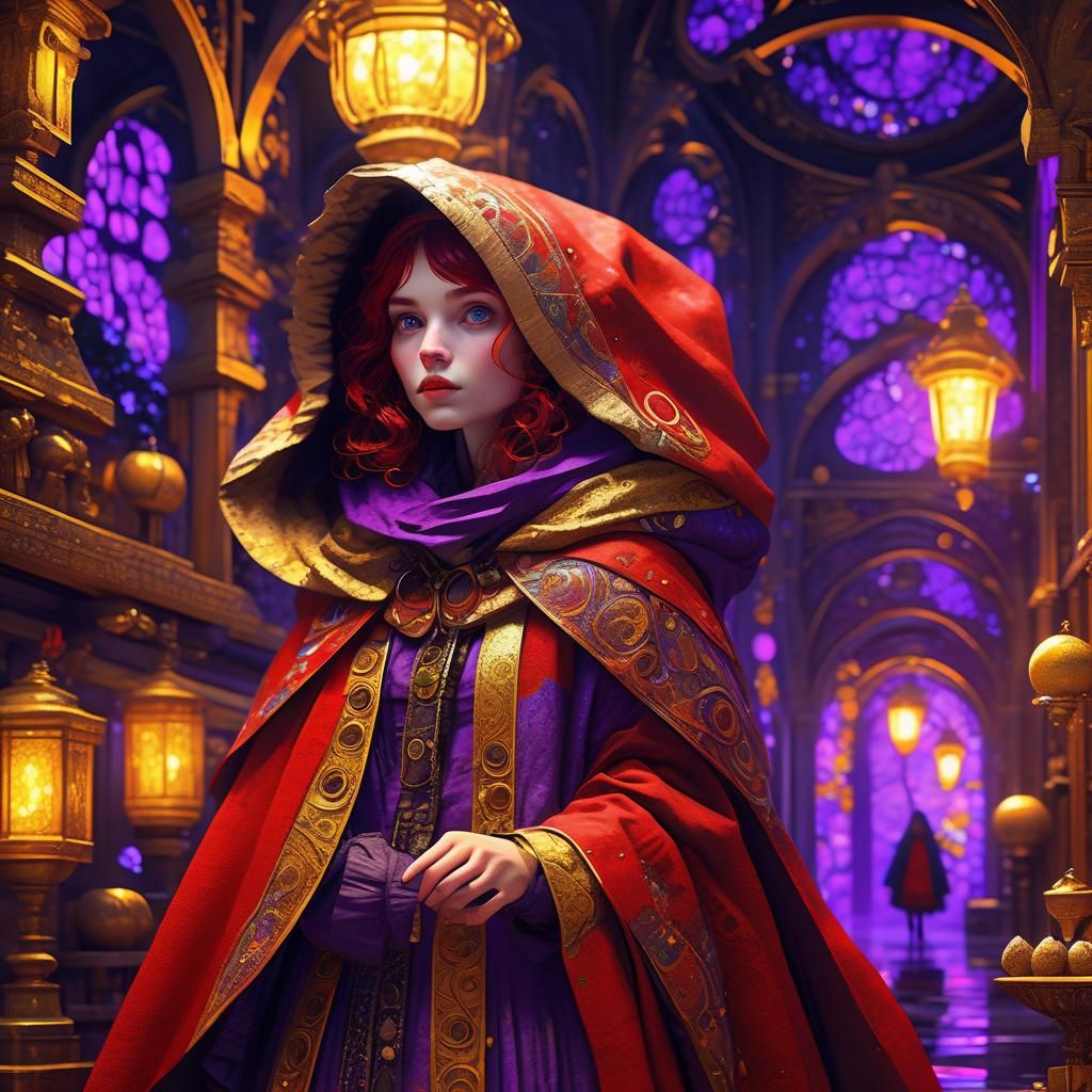 Little Red Riding Hood in Style of Klimt