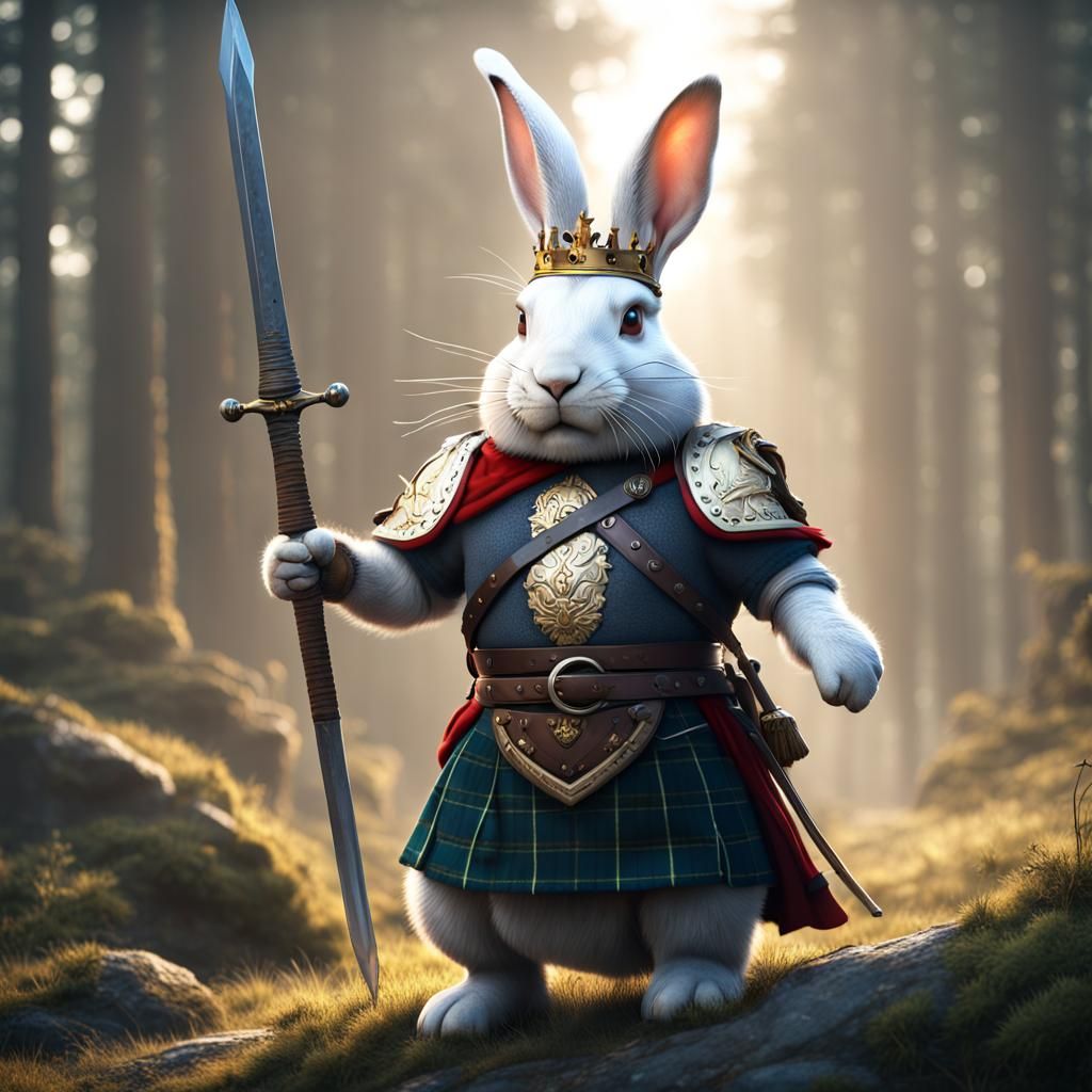 Majestic Rabbit King Leading Animal Army