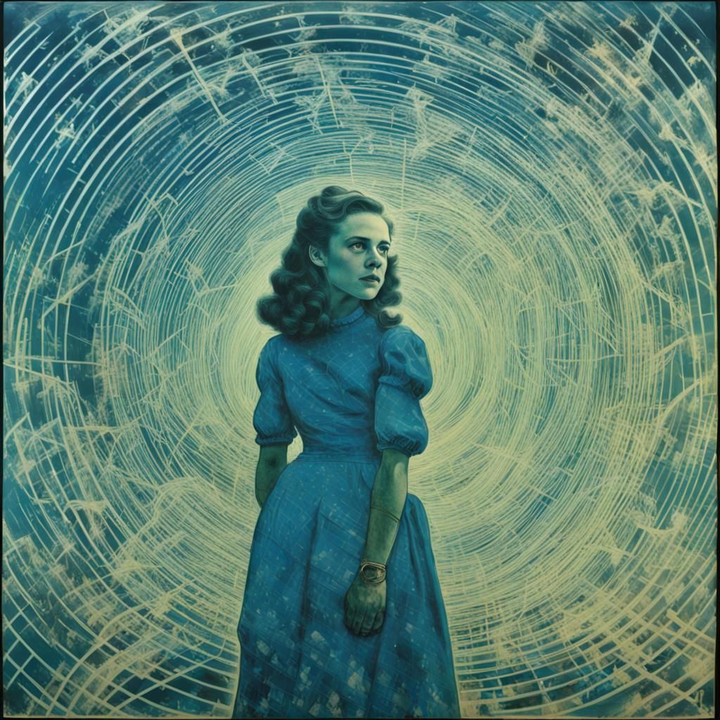 Dorothy Gale in a Psychedelic Tornado Portrait