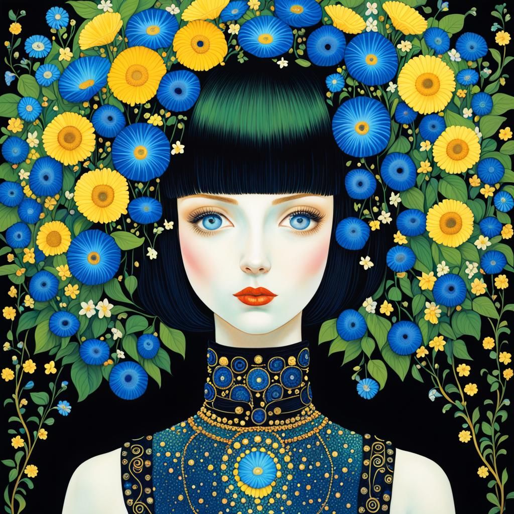 Portrait in the Style of Gustav Klimt