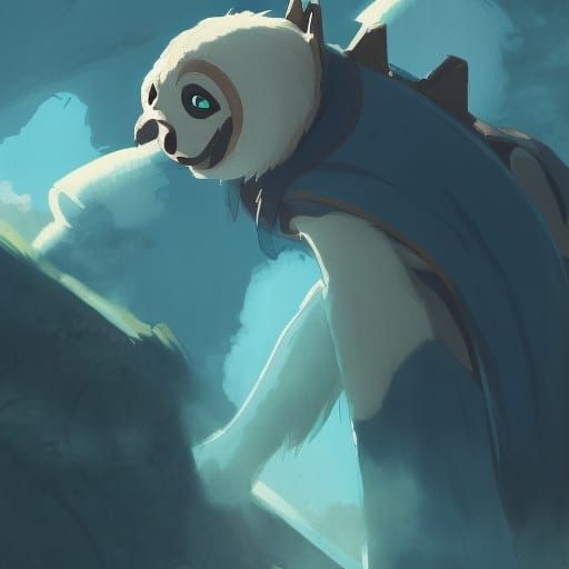 Armored Sloth in Anime Style