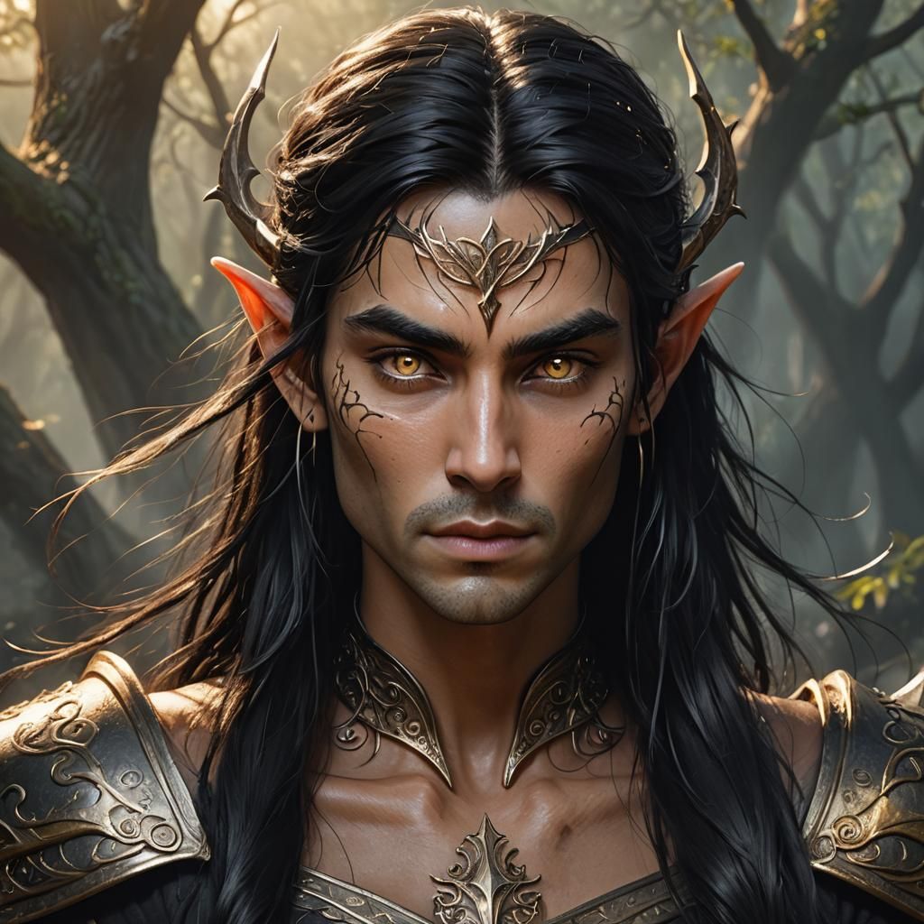 Elven Warrior Portrait in Heroic Fantasy Style